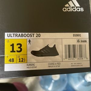 Men’s Adidas Ultraboost running shoes black size 13